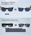LUENX Lunettes de soleil polarisés pour hommes Cadre carré femme - UV 400 Protection 54MM