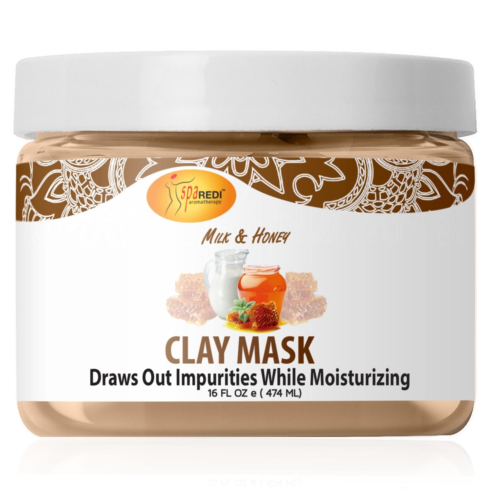 SPA REDI - Clay Mask - Pedicure and Body Deep Cleansing, Skin Pore Purifying, Detoxifying and Hydrating - Natural Bentonite Clay, Infused with, Amino Acids, Panthenol and Comfrey Extract