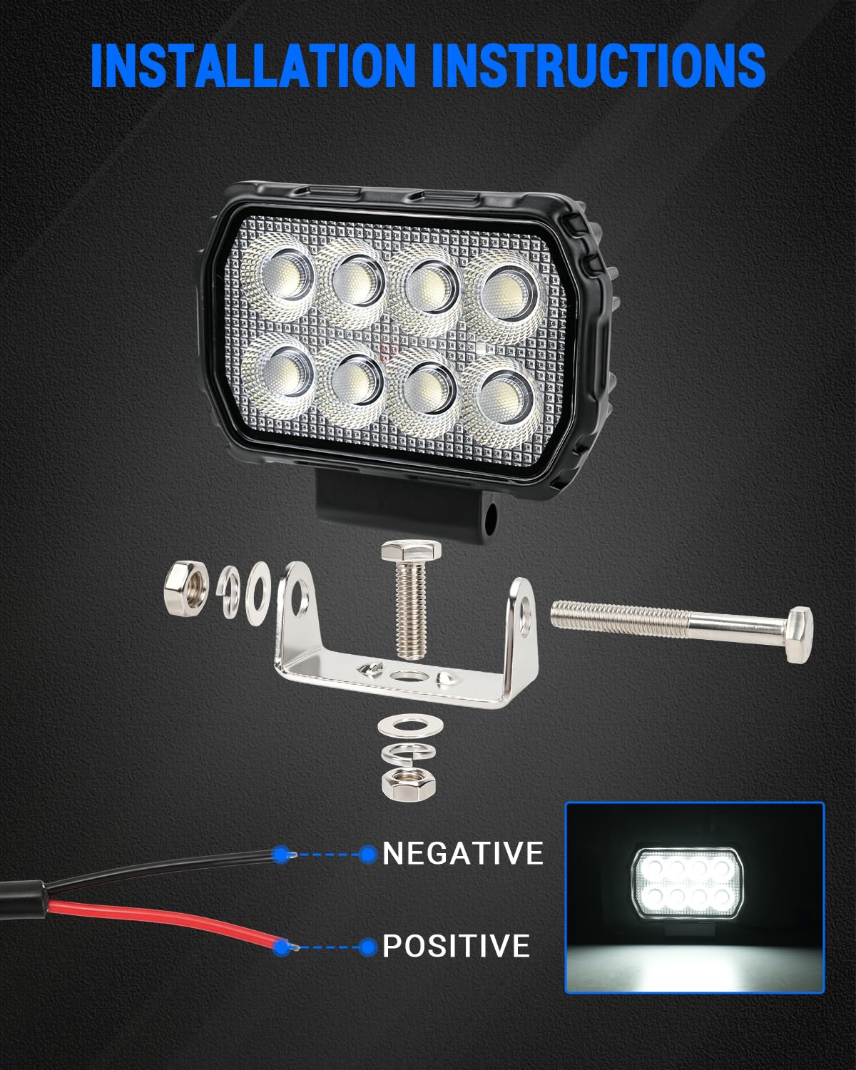 SUPAREE 4.5" Focos de Coche Faros Led Faro Trabajo 6000K IP68 Impermeable | 2PCS Faro de Trabajo Led 12V/24V Faros Led Tractor para Moto ATV SUV UTV Tractor Off-Road Tractor Camión Barco