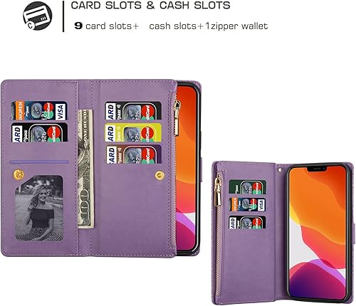 Miniatura 5 de Shining Starry Sky Funda para Xiaomi Poco X3X3 NFCX3 Pro Cartera con cremallera magnética Funda de cuero con bolsillo para efectivo con 6-8 ranuras