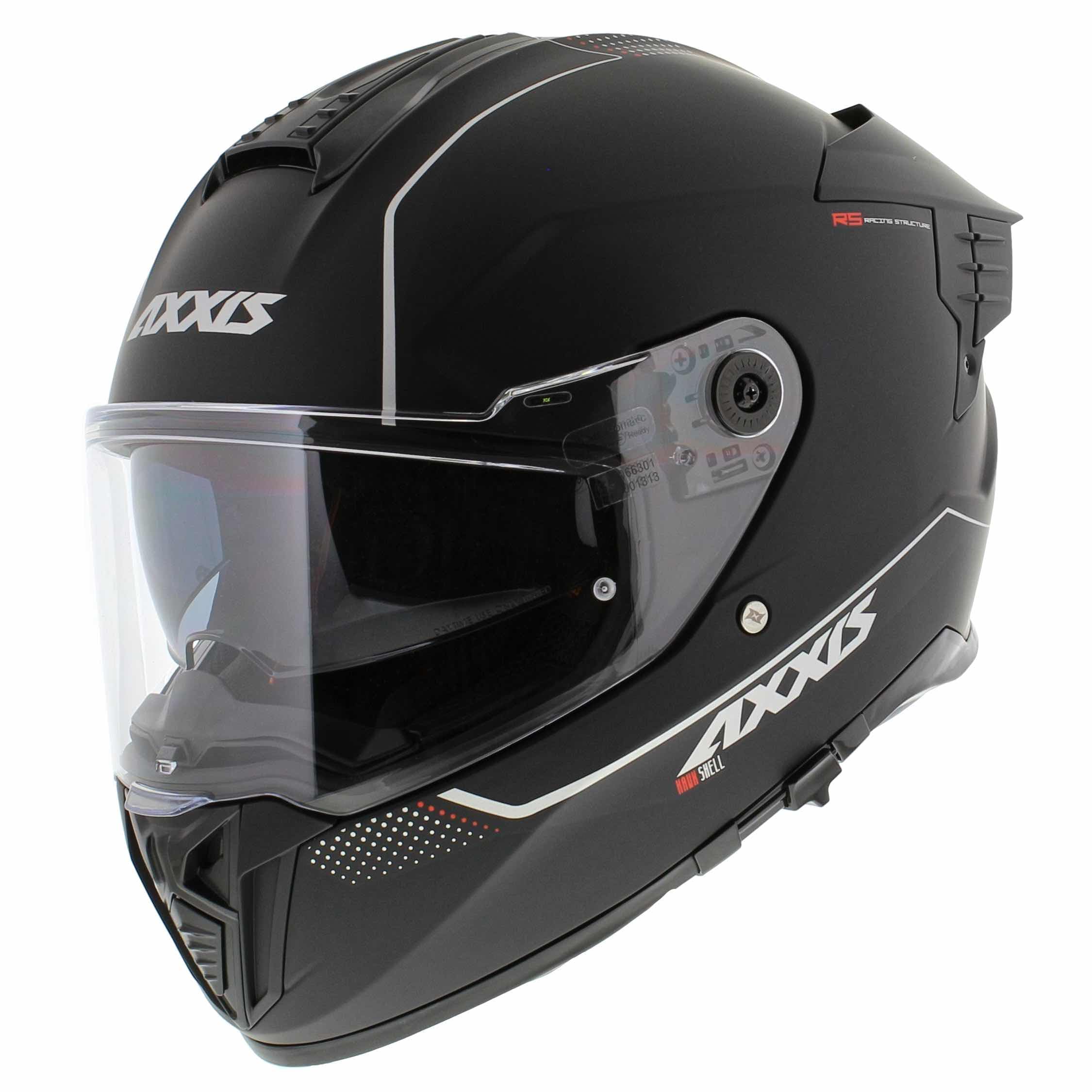 Axxis Casco Moto Integral FF122 Hawk SV Solid A0 Blanco Perla con Gafa Solar y Pantalla Transparente Homologado (S)