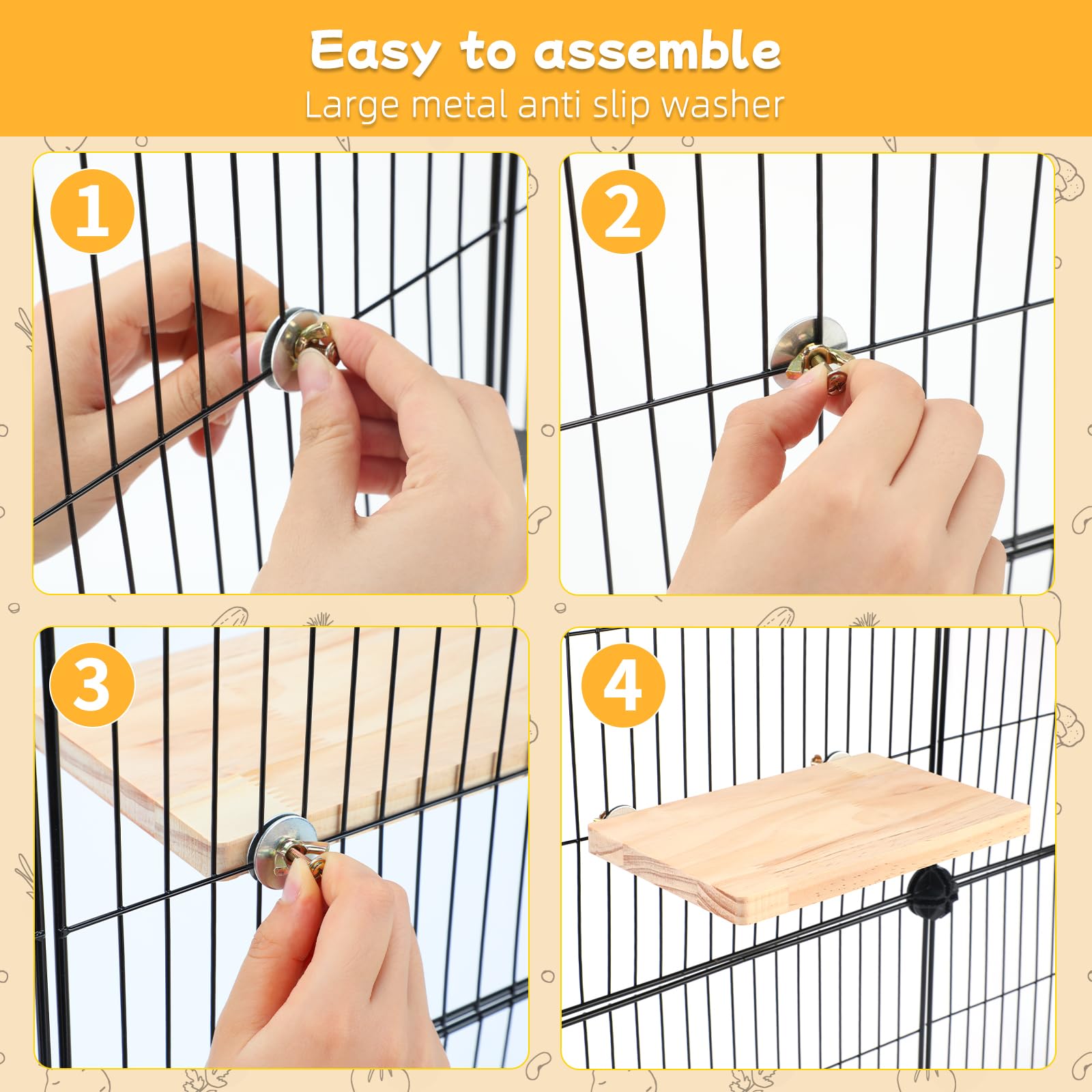 BWOGUE Chinchilla Hängebrücke, hängende große Kleintier-Holzbrücke und Plattform, Chinchilla-Länder und Plattformen Set für Zuckergleiter, Eichhörnchen, Chinchillas Lebensraum Spielzeug