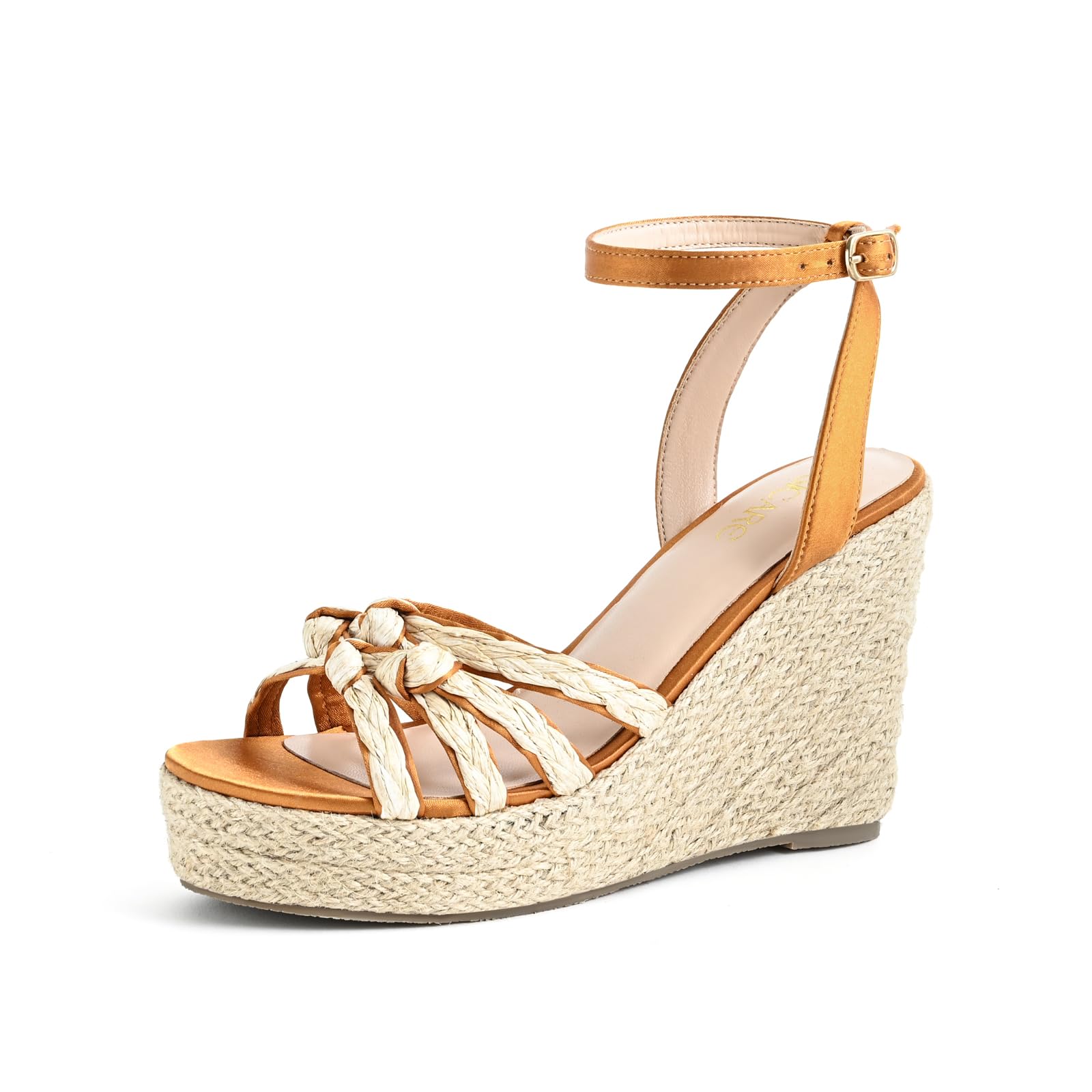SICARE Open Toe Wedge Sandals for Women Espadrilles Platform Braided Strappy Sandals Comfortable Slip on High Heel Summer Wedges Sandals Dressy Shoes