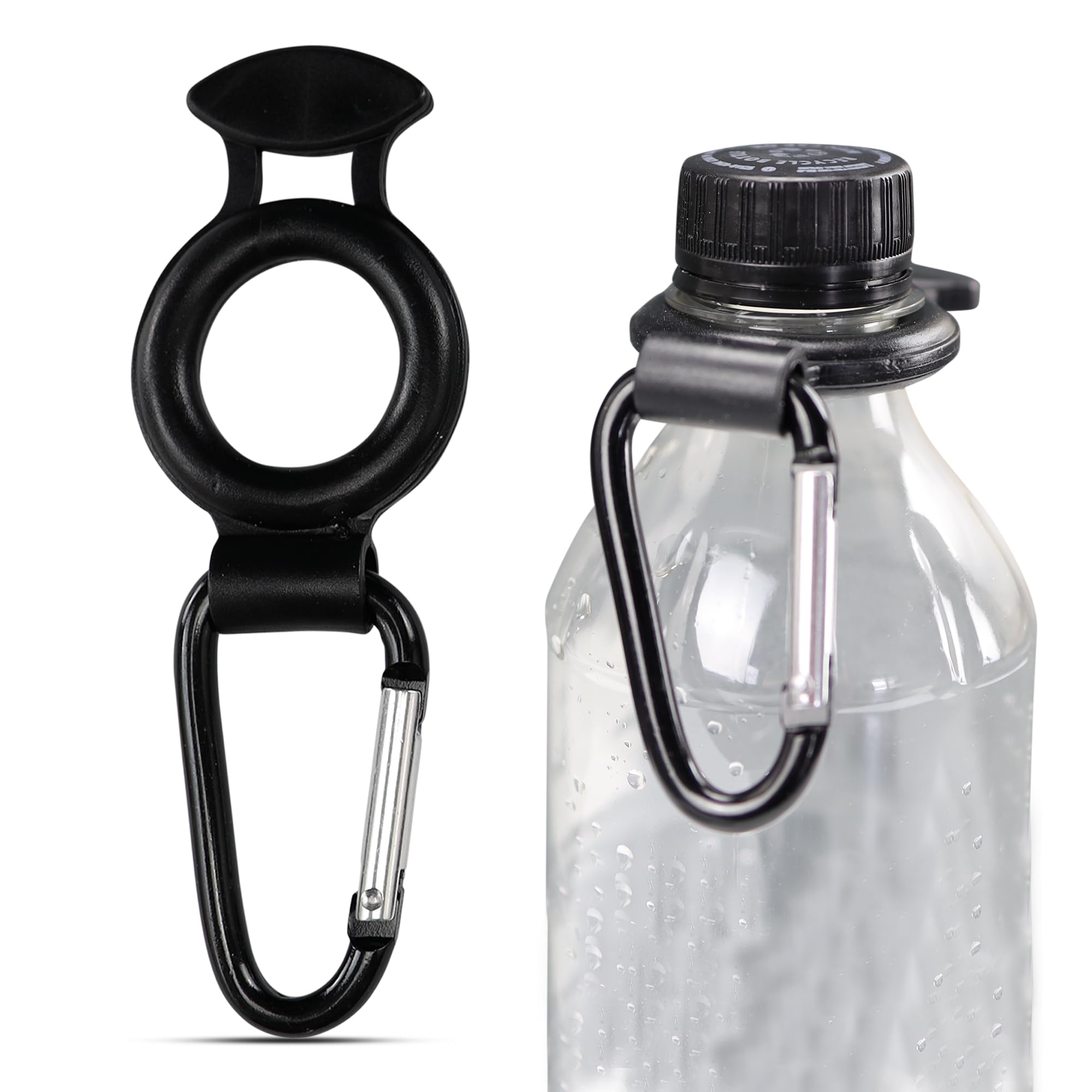 Iconikal 2-Pack Water Bottle Holder, Rubber Grip, Aluminum Carabiner, Travel Accessory