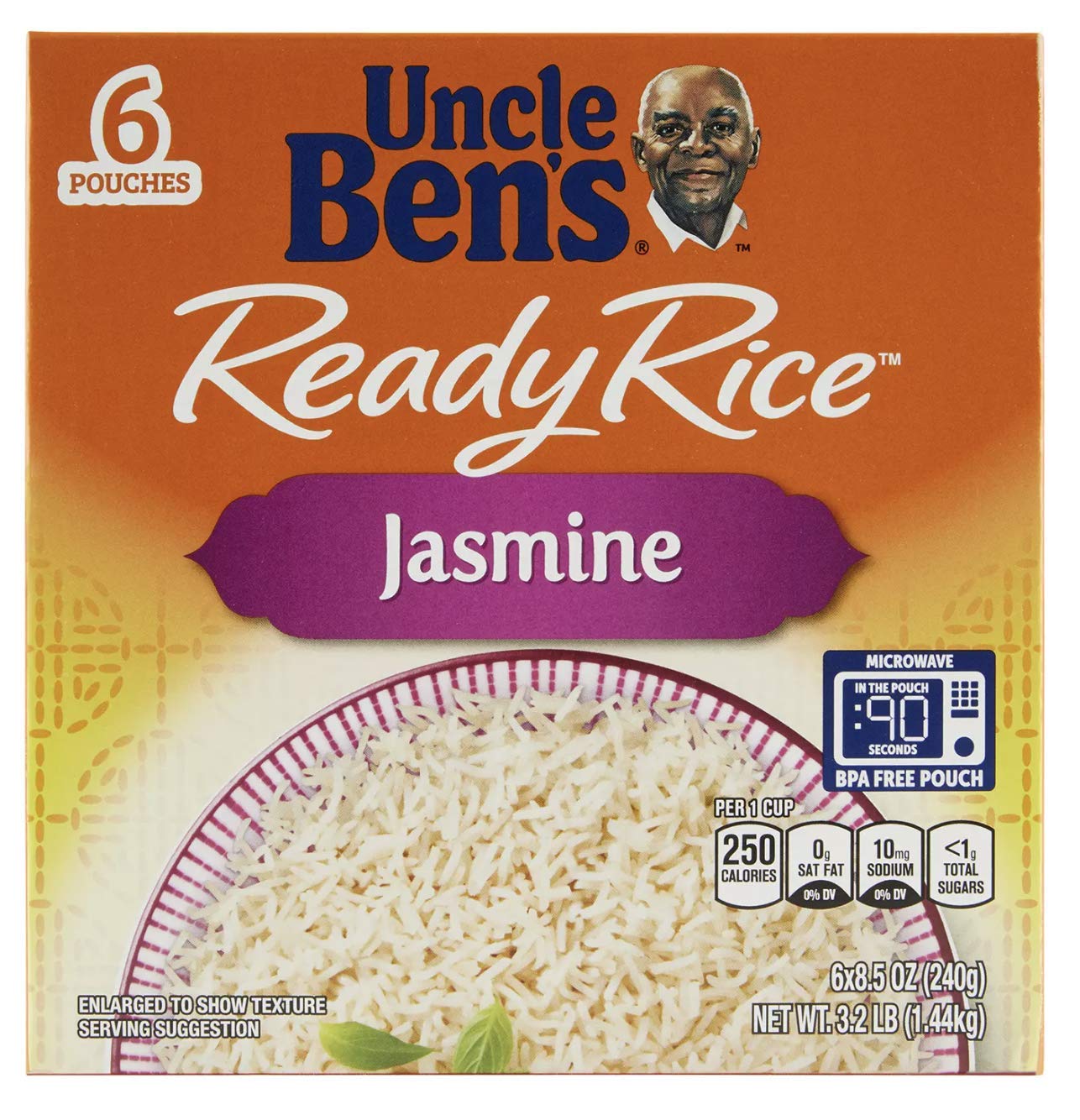 UNCLE BEN'S UNCLE BEN'S Jasmine Ready Rice 6 Pouches / 8.5 Ounce Net Wt 51 Ounce , 51 Ounce