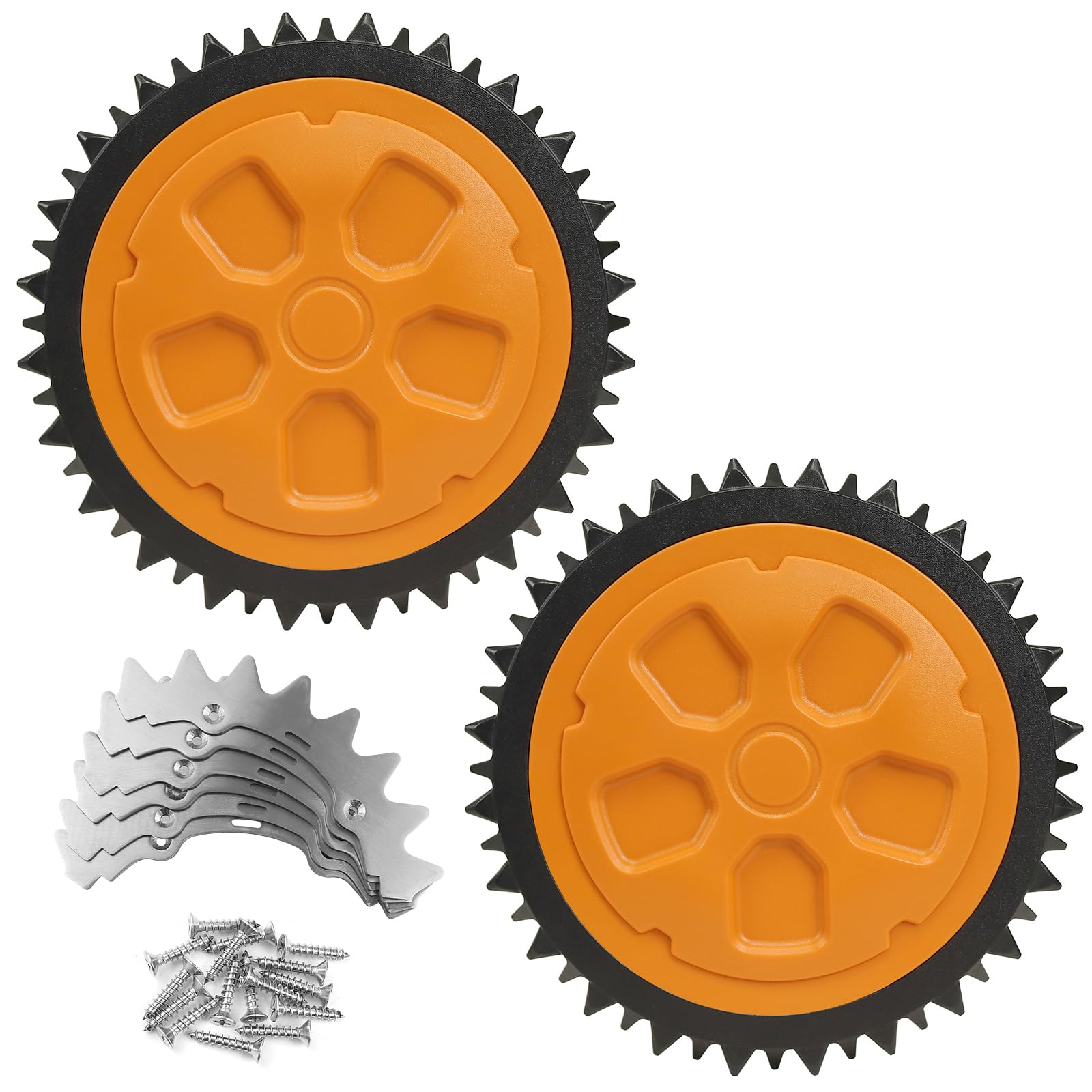Dijia 2x Roues Lestées Tout-Terrain pour Robots Tondeuses Worx Landroid, avec Pointes en Acier, compatibles avec WR141E / WR142E / WR143E / WR165E / WR167E
