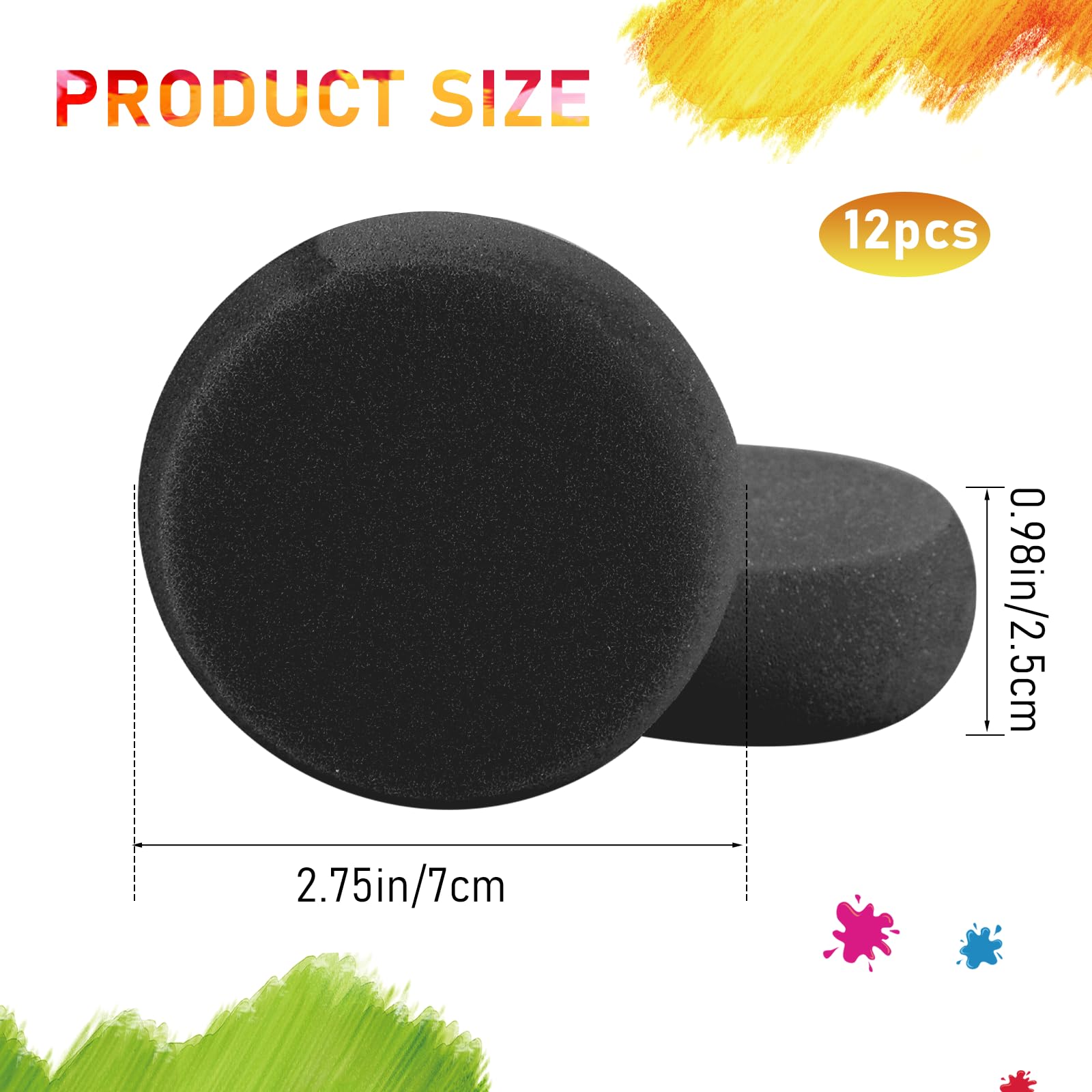 6 Spugne Rotonde Per Pittura - Diametro 7.6 Cm, Per Acquerello, Ceramica E Face Painting - Foto 4