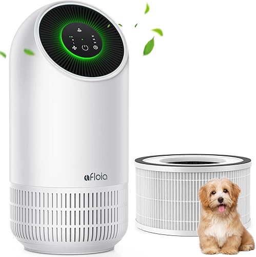 Afloia Purificadores de aire para el hogar, gran habitación, Fiilo White, filtro de repuesto eficiente lavable y extraíble para mascotas Afloia