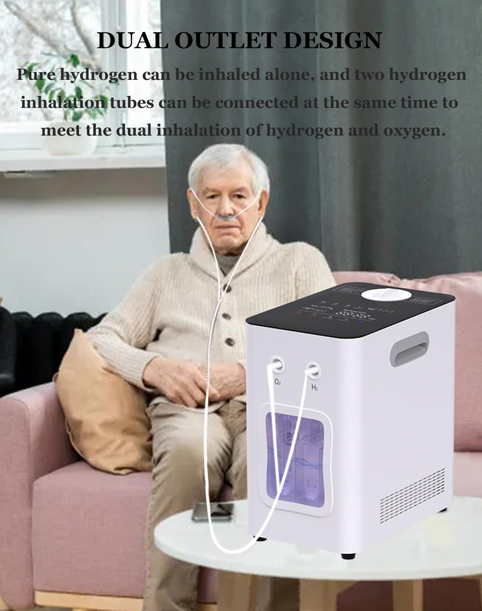 Urządzenie do inhalacji wodorem do użytku domowego, generator gazu Browns o wydajności 300–1500 ml/min, inhalator wodorowy H2 o wysokiej czystości 99,99 procent
