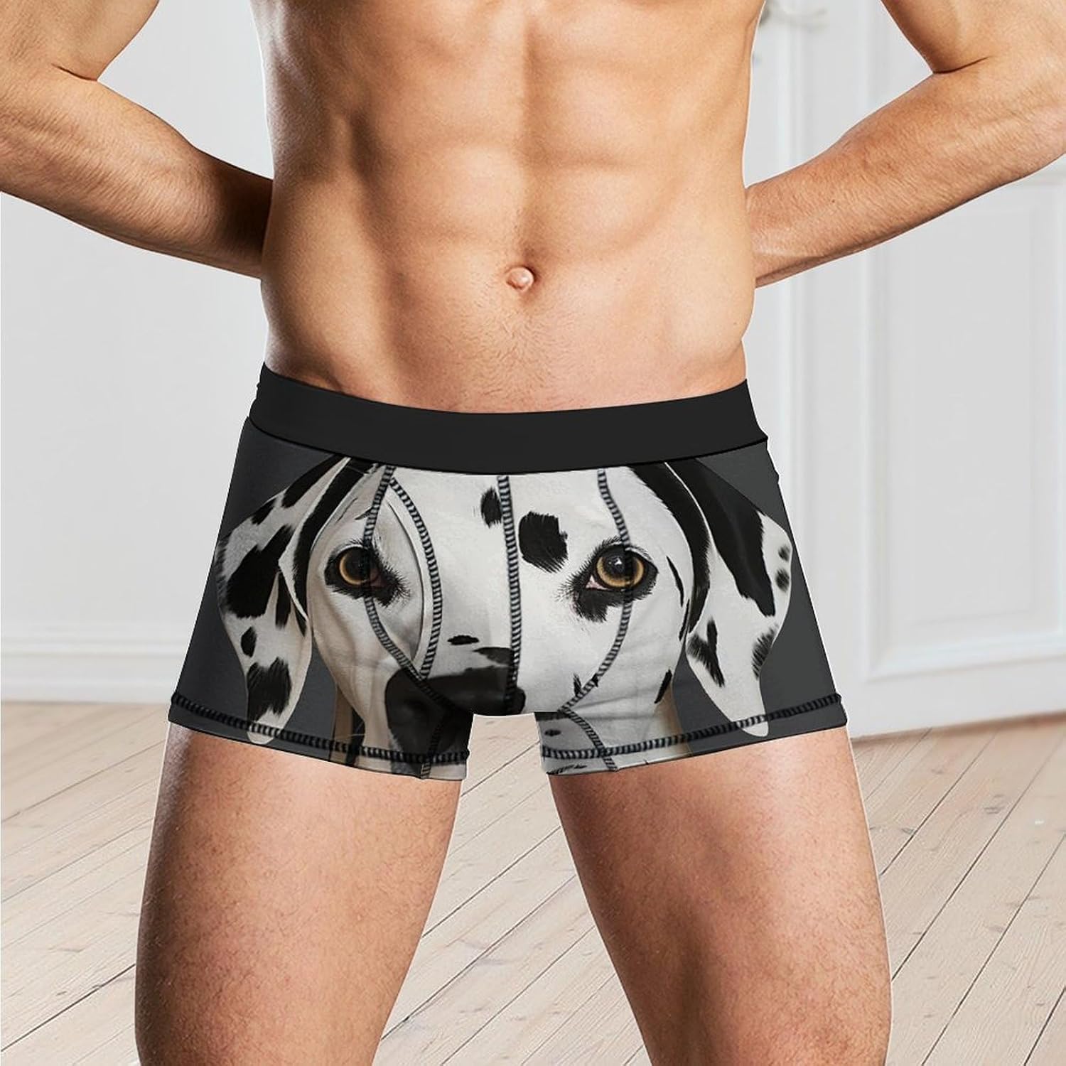 Dalmatian Mens Boxer Briefs Short Breathable Underwear Trunks Soft Moisture-Wicking Boxer Shorts Novelty Underpants