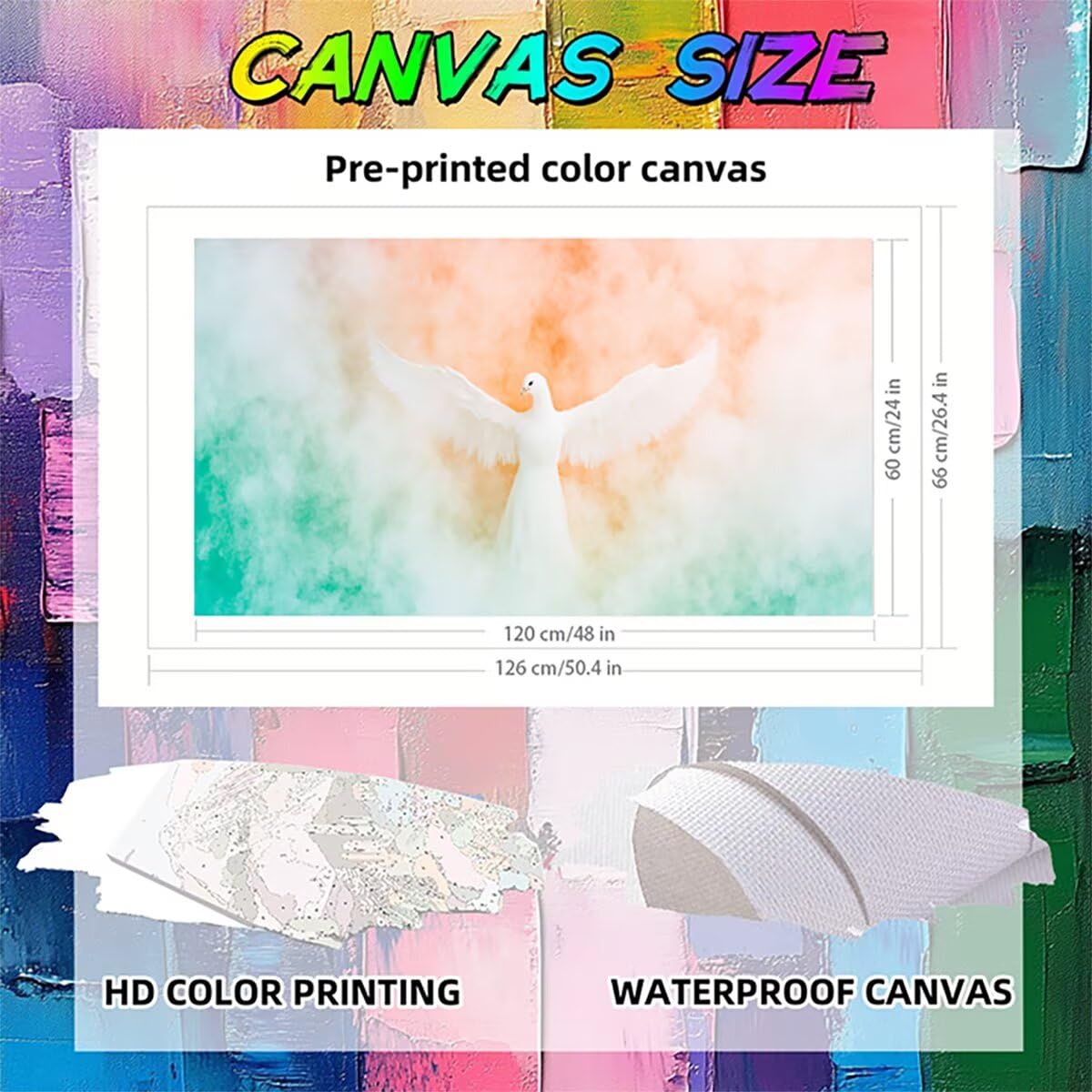 Tier Malen Nach Zahlen Erwachsene Groß XXL 60x120cm, Malen Nach Zahlen Taube DIY Farbe Acrylfarbe ölgemälde Set mit Pinseln für Zimmer Deko Wand Aesthetic, Geschenke für Frauen, Rahmenlos Model-1412