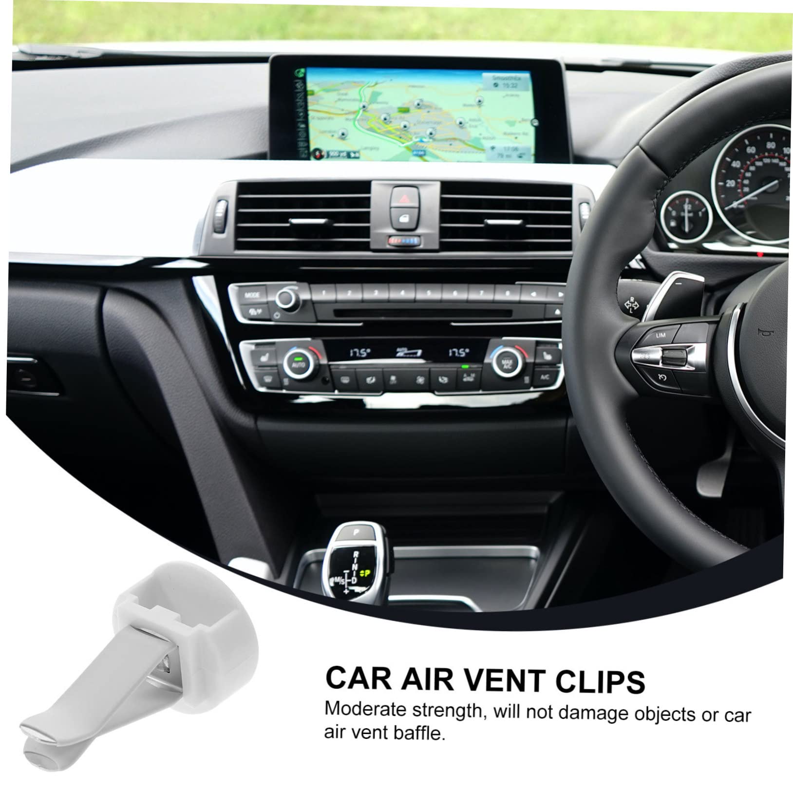 Ciieeo Ganci per Auto in Metallo e Plastico, Clip per Bocchette di Ventilazione Auto Bianco, Facile Installazione e Lavorazione Affidabile per Decorare e Profumare L'auto