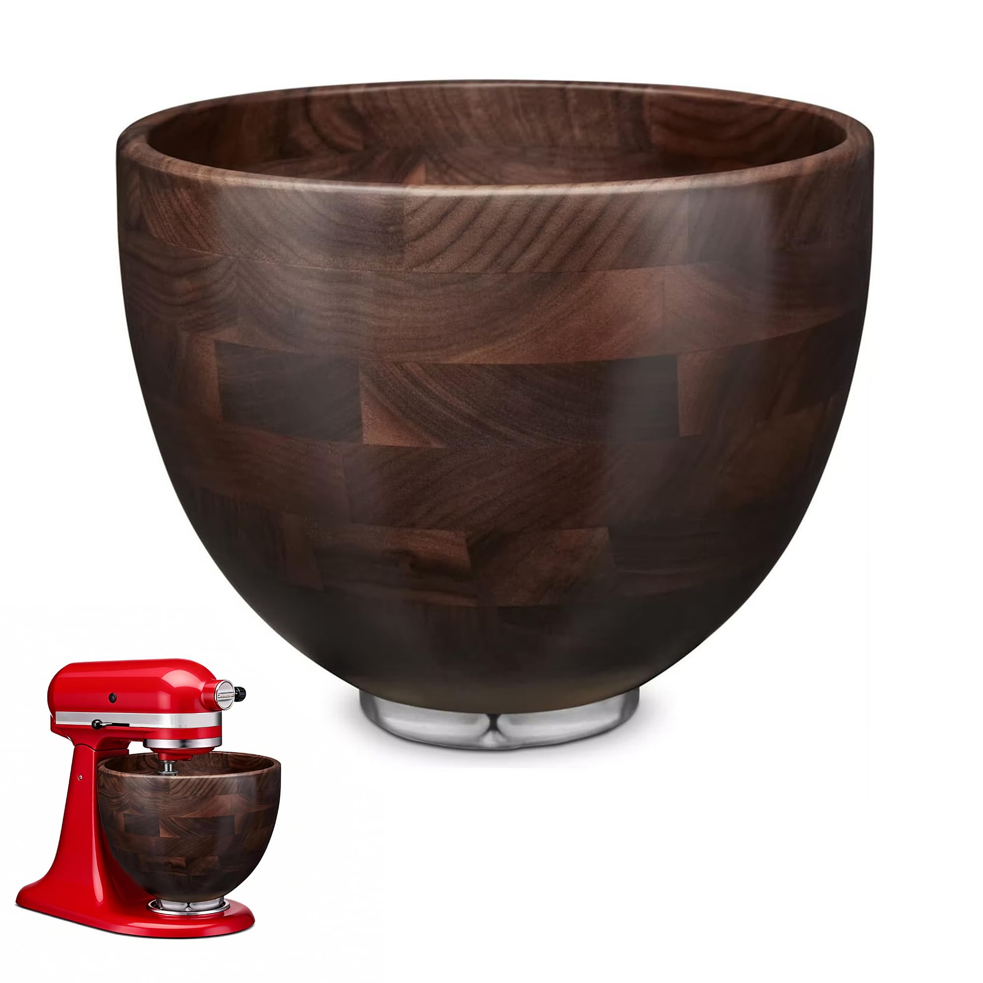 GuanQiao 5Qt Solid Wood Mixing Bowl