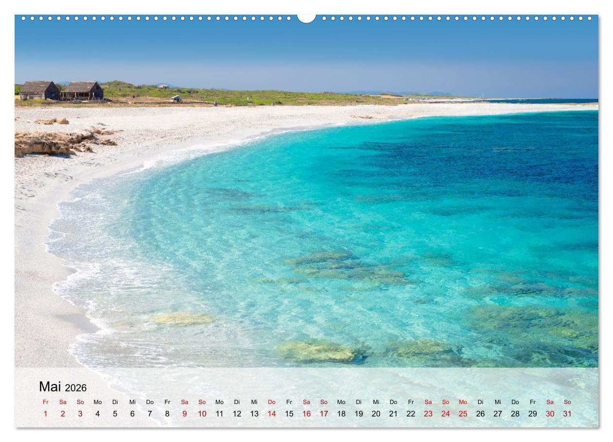 Wunderbares Sardinien (Wandkalender 2026 DIN A2 quer), CALVENDO Monatskalender: Die wunderschönen Strände Sardiniens (CALVENDO Orte)