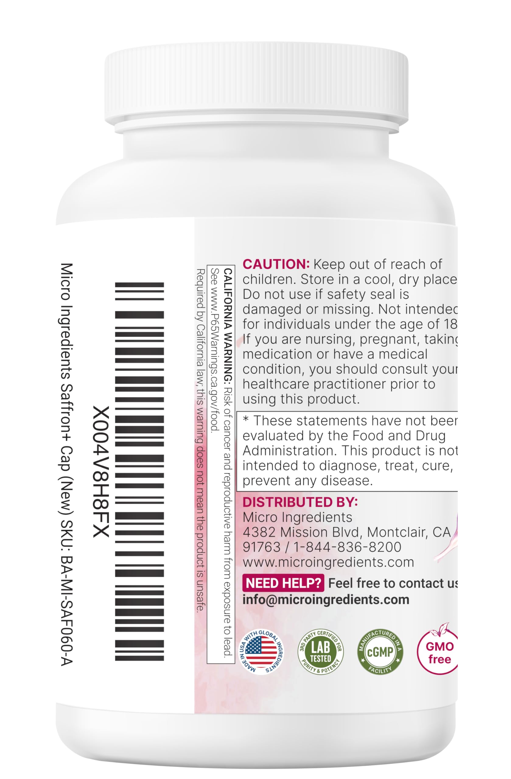 Micro Ingredients Saffron+ Advanced Supplements, 60 Vegetarian Capsules — Amazon image 7