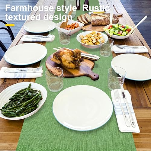 Miniatura 2 de Camino de mesa impermeable lavable, camino de mesa grueso de granja, camino de tocador, camino de mesa rústico para cocina, comedor, dormitorio,