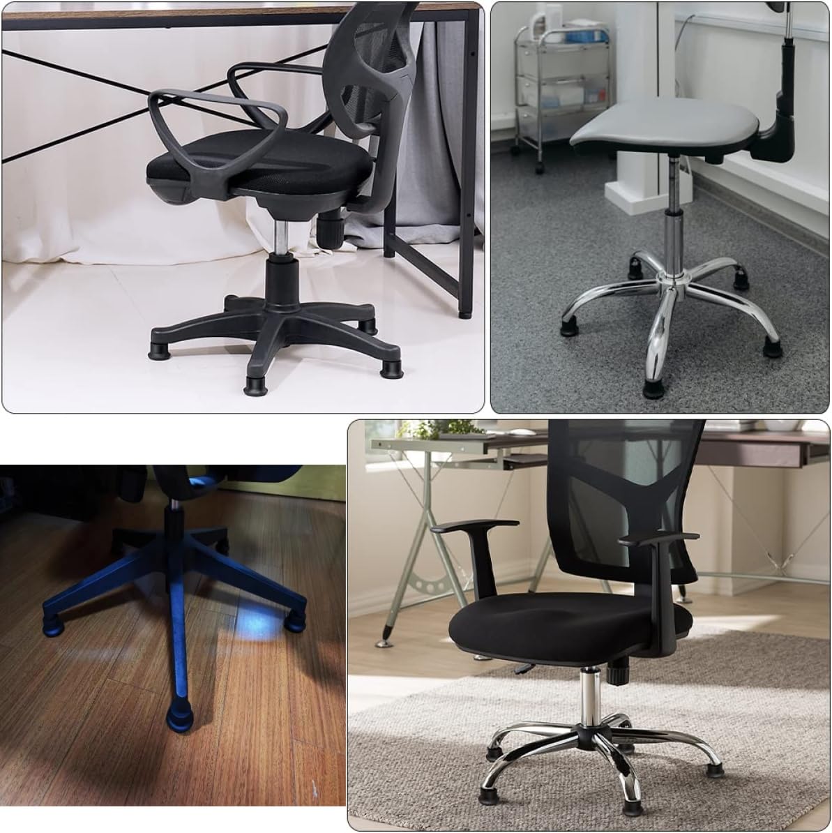 10PCS Replacement Office Chair or Stool Bell Glides Stationary Plastic Foot Glide 2inch- Low Profile — view 2