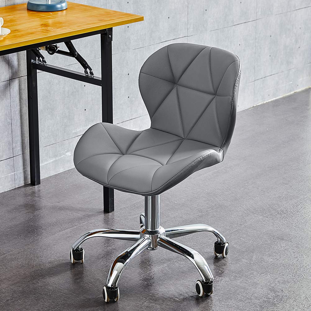 LEMROE Silla giratoria de oficina (360 grados, con ruedas, ajustable, para computadora de escritorio, de piel sintética, 1 unidad)