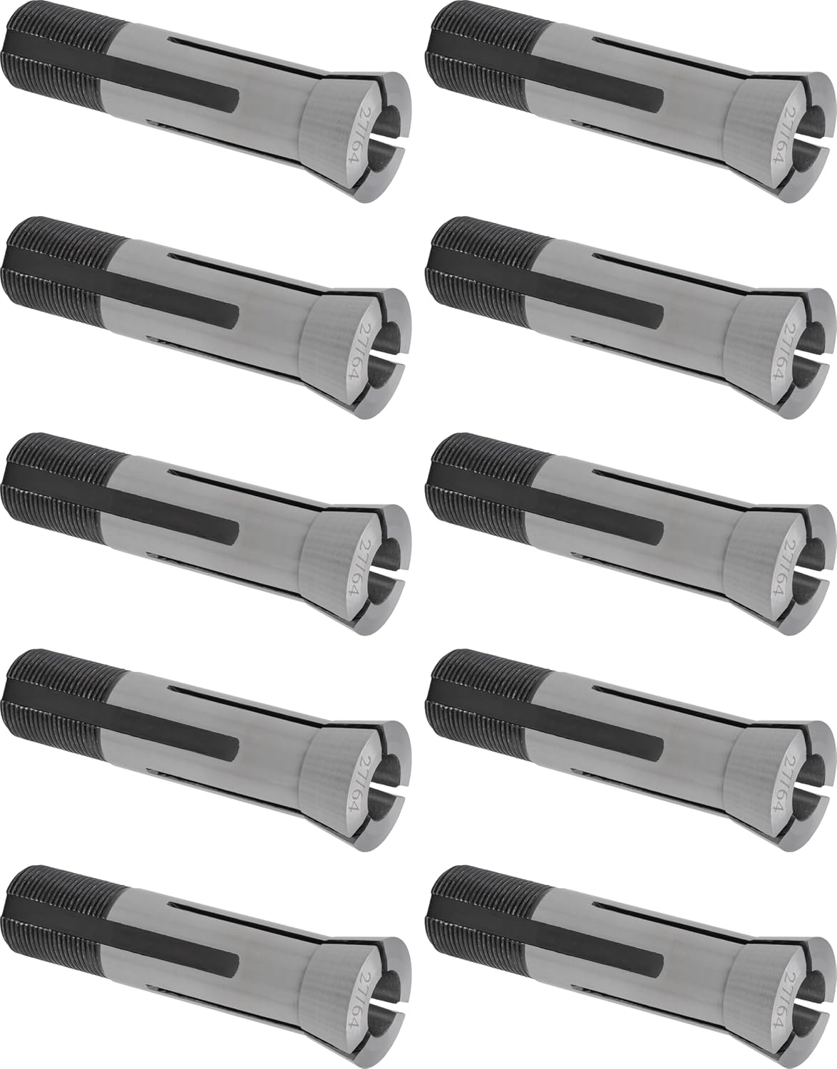 CME 10 pcs Round 3C Collets, 11/64" Size, 0.64"-26 External Thread, Hardened and Spring Tempered Steel
