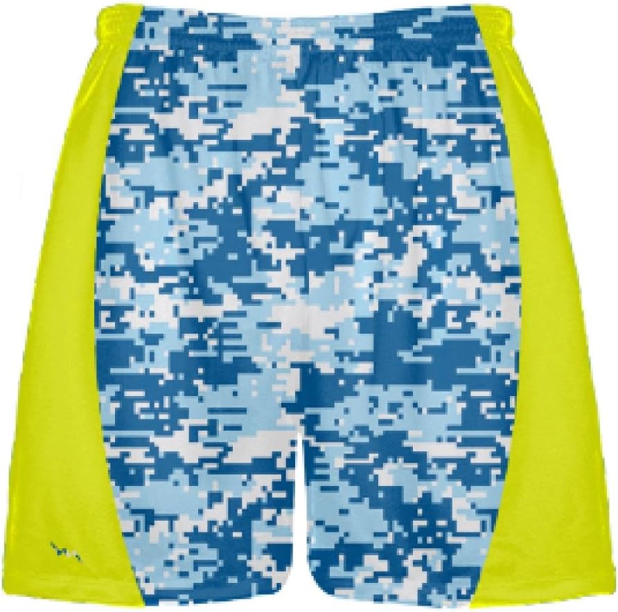 Youth Blue Digital Camouflage Lacrosse Shorts Lacrosse