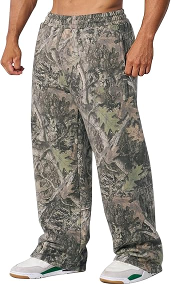 Mens Camo Sweatpants Casual Athletic Workout Joggers Track Pants