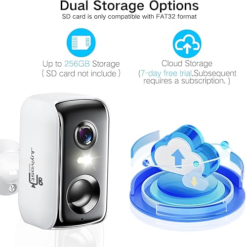 Miniatura 9 de Cámaras de seguridad inalámbricas para exteriores, cámaras WIFI para seguridad en el hogar con detección de movimiento AI, sirena, panel solar