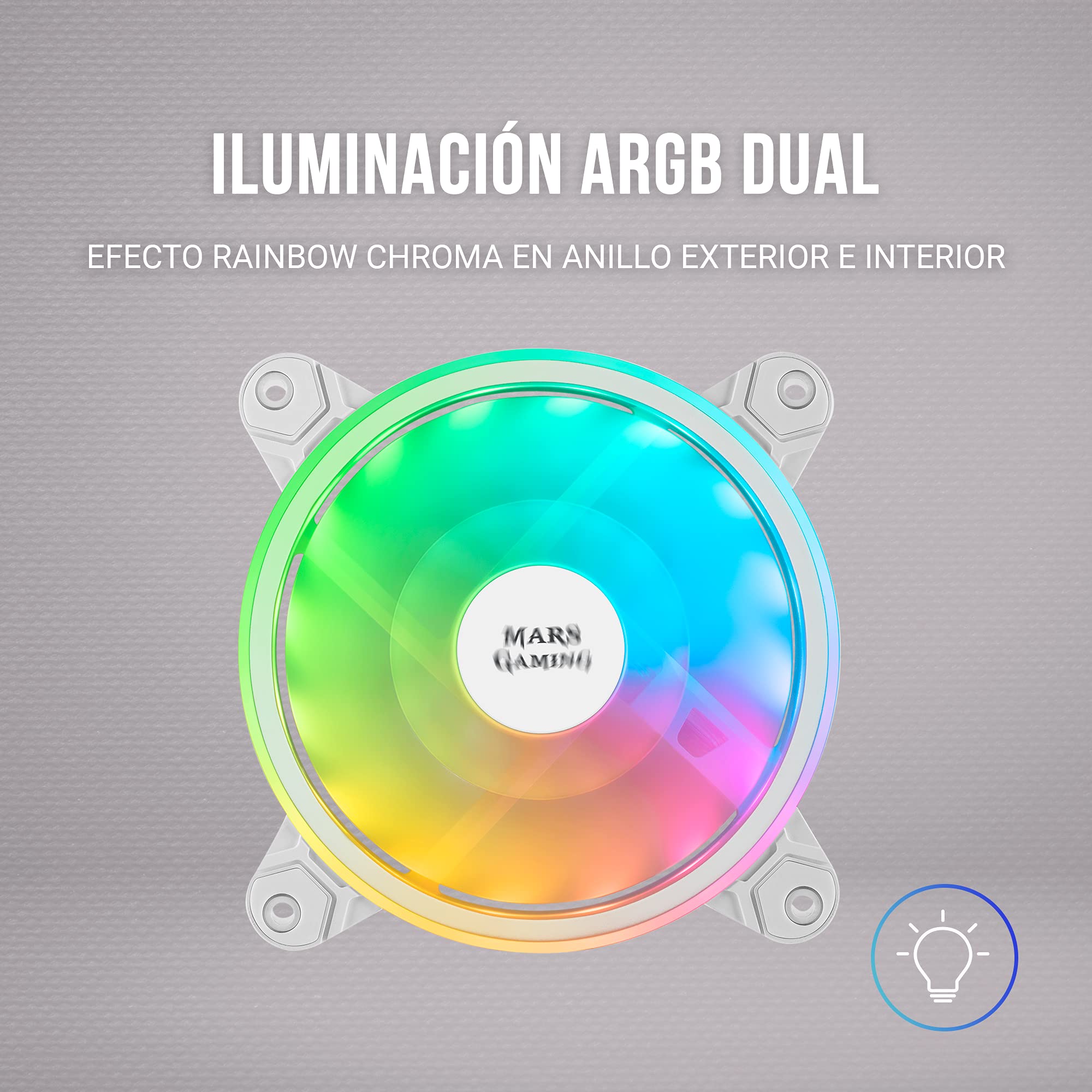 Mars Gaming MFD, Ventilador 120mm CHROMA RGB Dual Automático, Ultra Silencioso 14dB, Conexión Molex 4PIN, Sistema Antivibraciones, Transparente — view 127