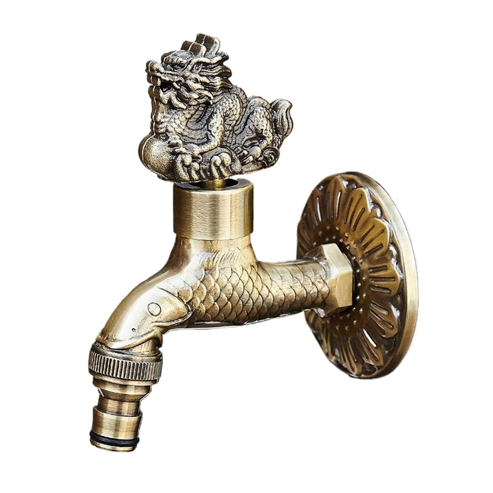 Zrhwspd Model 7 Outside Garden Tap Carved Bibcock Brass Faucet Copper Outdoor Garden Taps For Washing Machine Luxury Toilet Mop