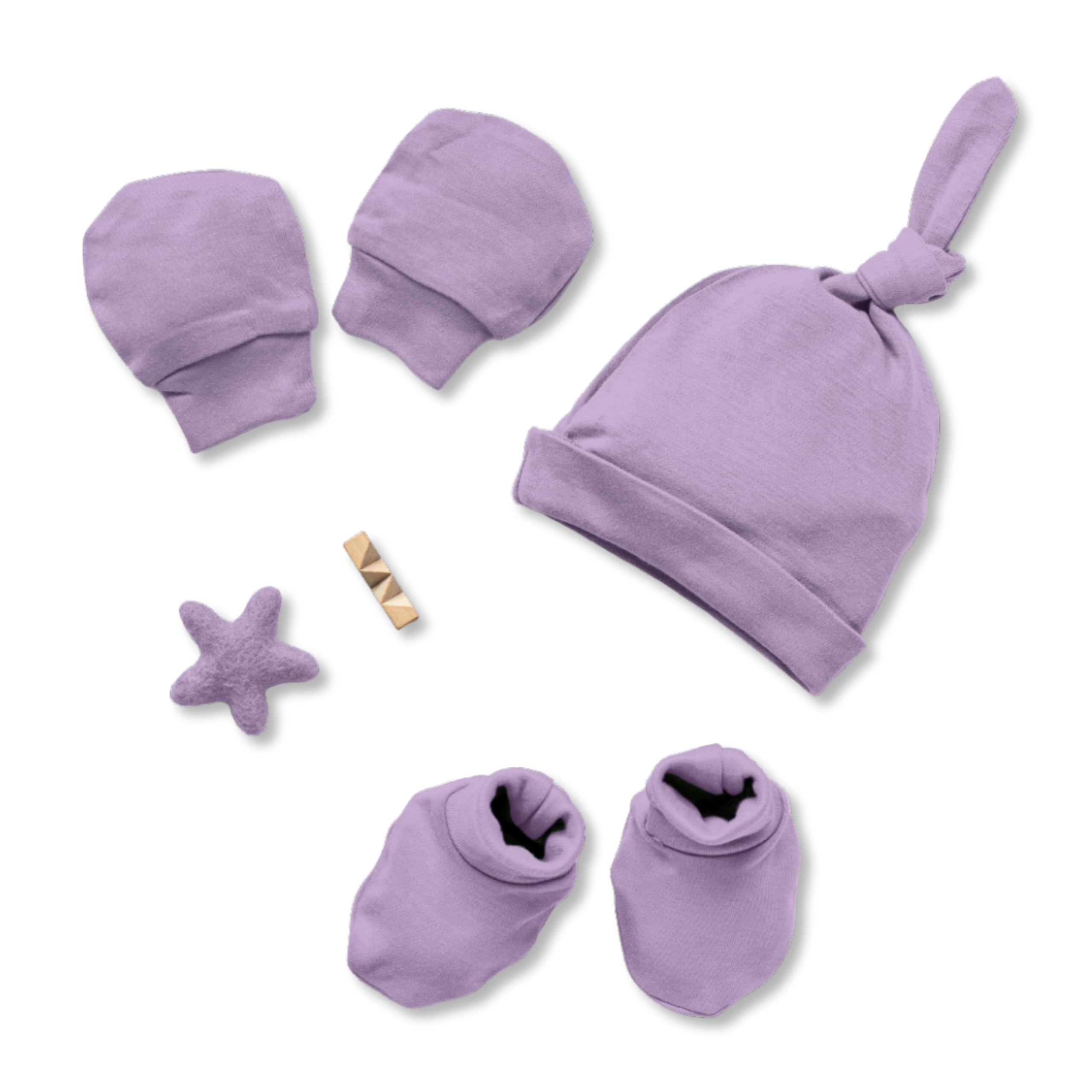 Cocoon Care Premium Bamboo Muslin Baby Set - Ultra-Soft Newborn Essentials Including Cap, Mittens, and Socks for Ultimate Comfort and Breathability-picture-12