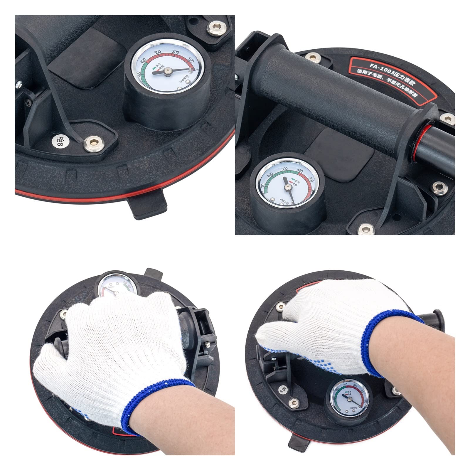 Colocador de costuras de piedra Ventosas de vacío for unir y nivelar costuras Elevador de ventosa de vidrio de 8 pulgadas Succionador de vacío de servicio pesado Succionador de vidrio industrial con m