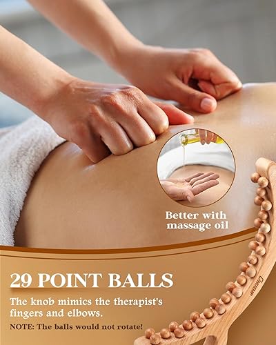 Miniatura 4 de ONUEMP Herramientas de masaje de terapia de madera, masajeador de celulitis, cepillo delgado corporal, kit de maderoterapia colombiana para drenaje