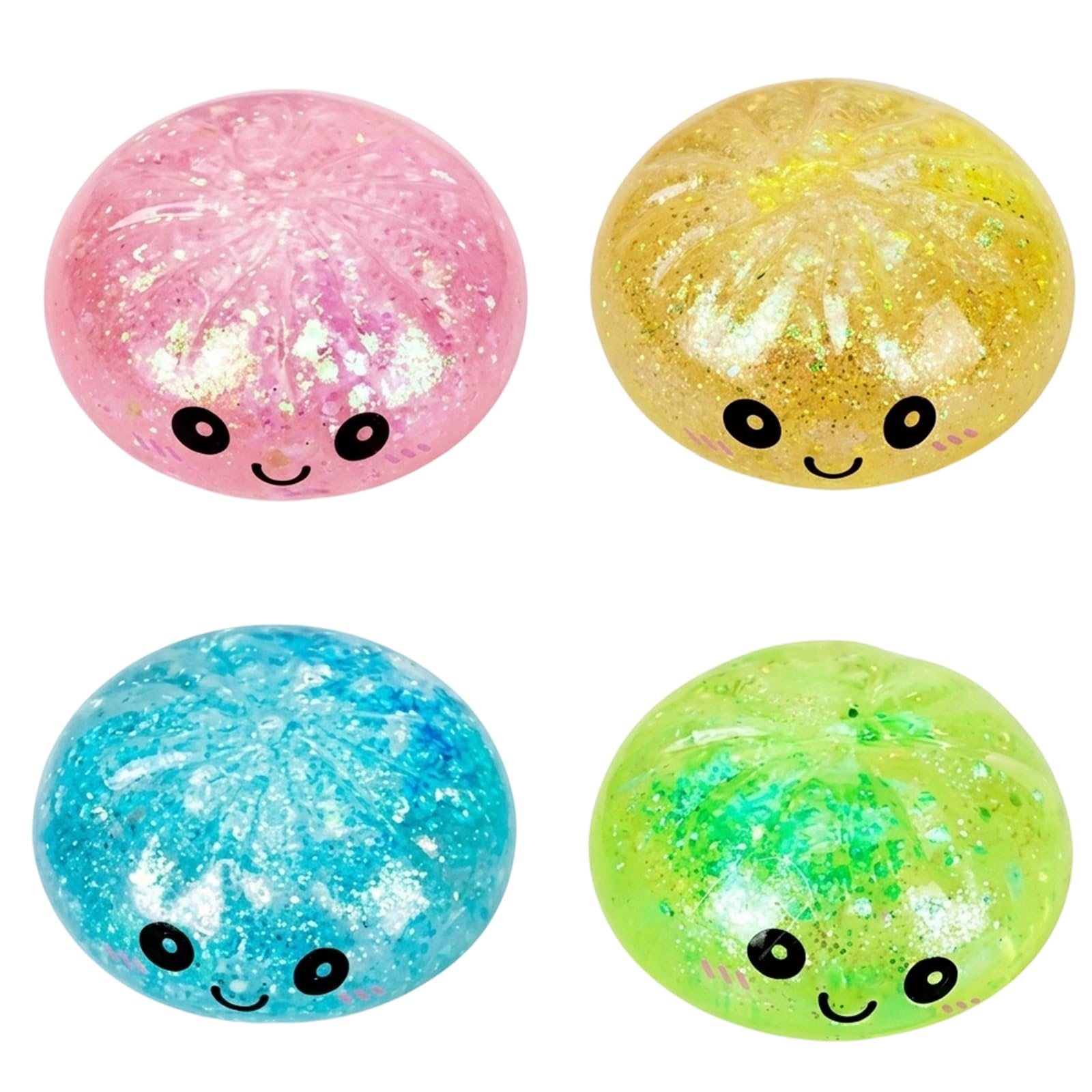 4 PCS Dumpling Squishy Set, Mystery Dumplings Squishy Toys for Stress Relief and Sensory Focus, Soft Sensory Tools for Office Desk and Classroom Use, Fidget Toys Adults