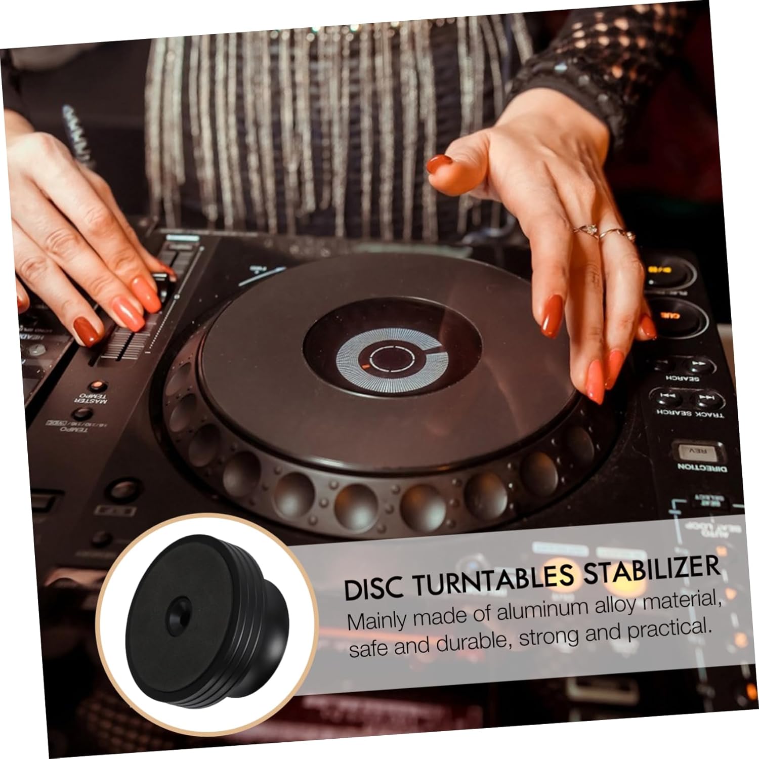 Hemoton 1pc Aluminum Record Stabilizer for Turntables Vinyl Weight Clamp to Sound Quality and Reduce for Better Listening Black