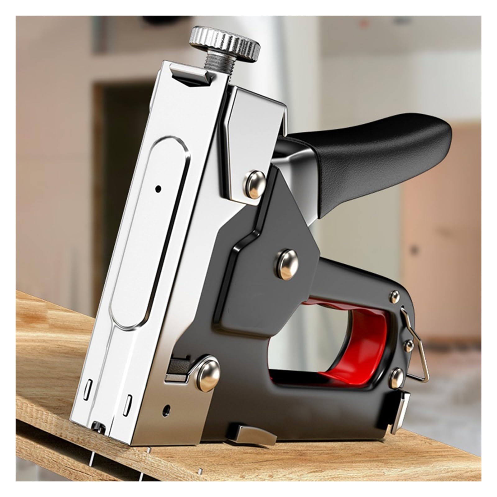Pistola sparapunti pneumatica senza olio Chiodatrice manuale for tappezzeria, multifunzione 4 in 1, chiodatrice portatile, chiodatrice portatile veloce, strumento for la lavorazione del legno