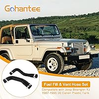 Vista 4 de gohantee Kit de manguera de llenado de combustible y manguera de ventilación compatible con Jeep Wrangler YJ 1987-1995 tanque de plástico de 20