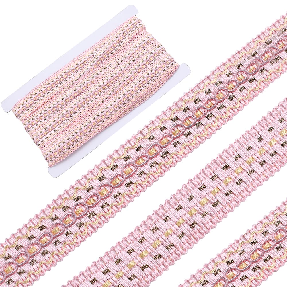 GORGECRAFT Treccia Gimp In Poliestere 12m X 26mm - Passamaneria Per Cucito, Tende E Fai Da Te (Rosa)