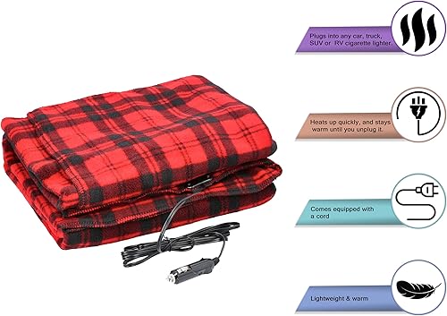 Miniatura 8 de Cobija eléctrica para auto de 12 voltios AzulNegro