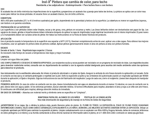 Miniatura 10 de INSL-X Pintura acrílica para techo que cambia de color, blanca, 1 galón, 128 onzas líquidas (paquete de 1)