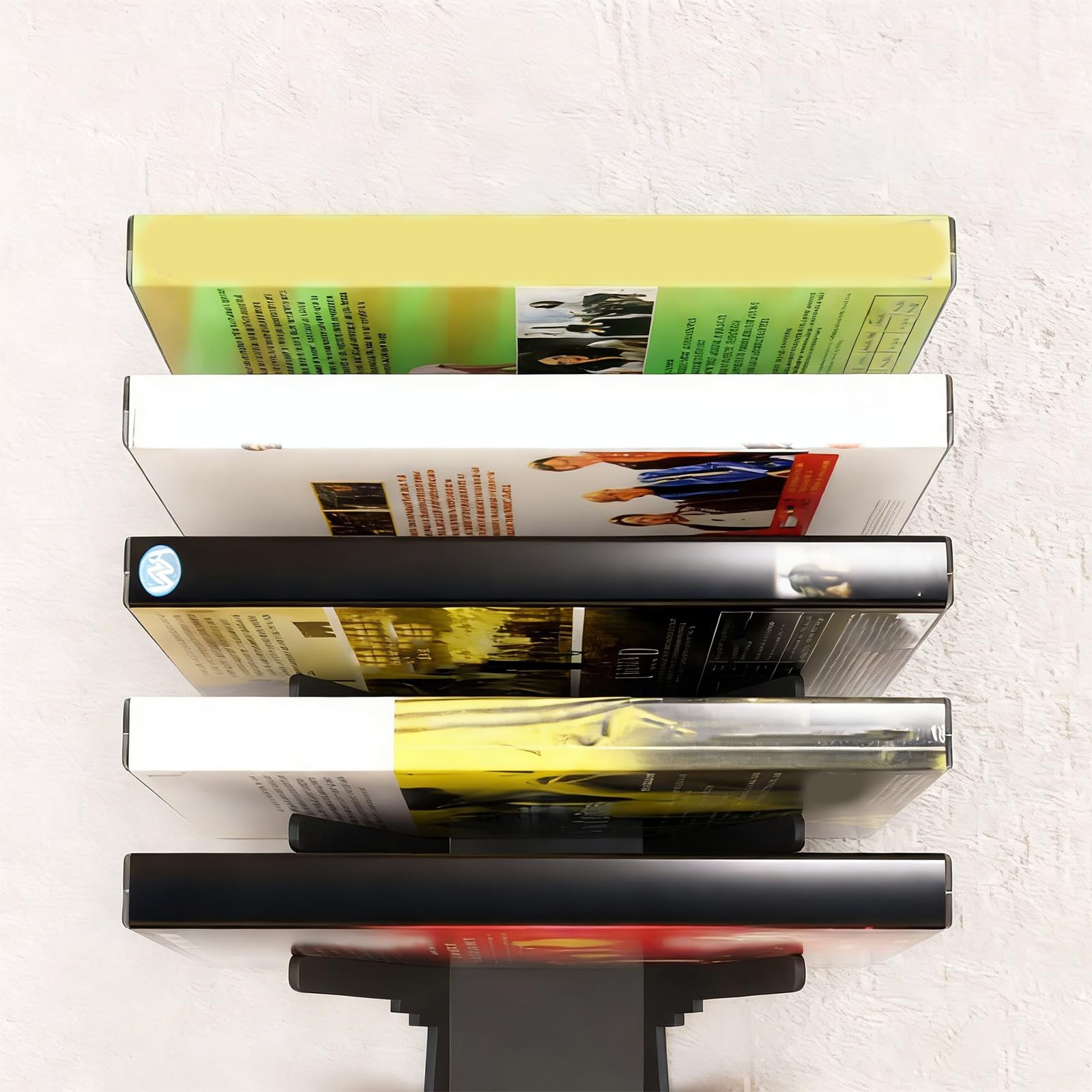 4 soportes multimedia montados en la pared para discos de juegos y accesorios de almacenamiento multimedia