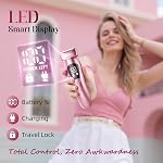Rategist Rasoirs électriques sans fil pour femmes: Bikini Trimmer rechargeable sans douleur pour cheveux du corps - IPX7 Shaver imperméable avec LED Affichage pour le visage/sous-bras/leg Blush Rose