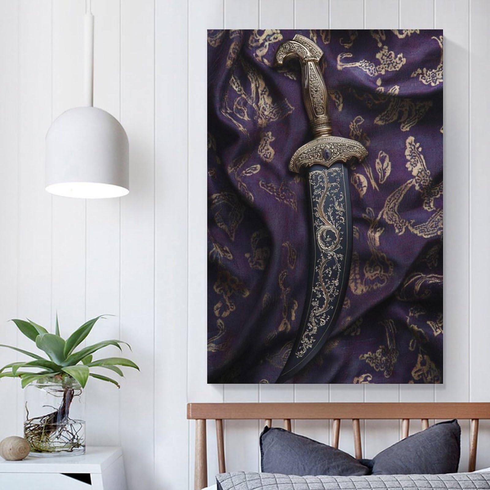 WJWART Sikh Kirpan - Póster en lienzo para decoración de dormitorio, oficina, habitación, regalo, 60 x 90 cm