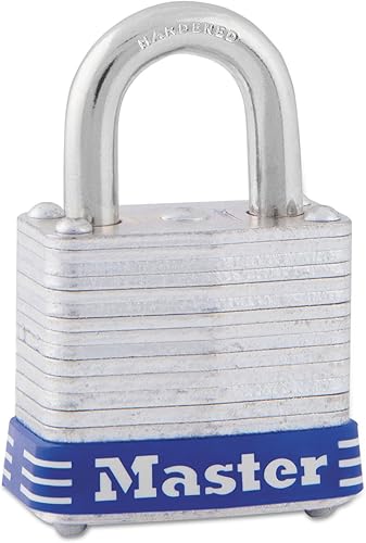 Master Lock 7D - Candado laminado, metal plateado, 1-1/8 pulgadas