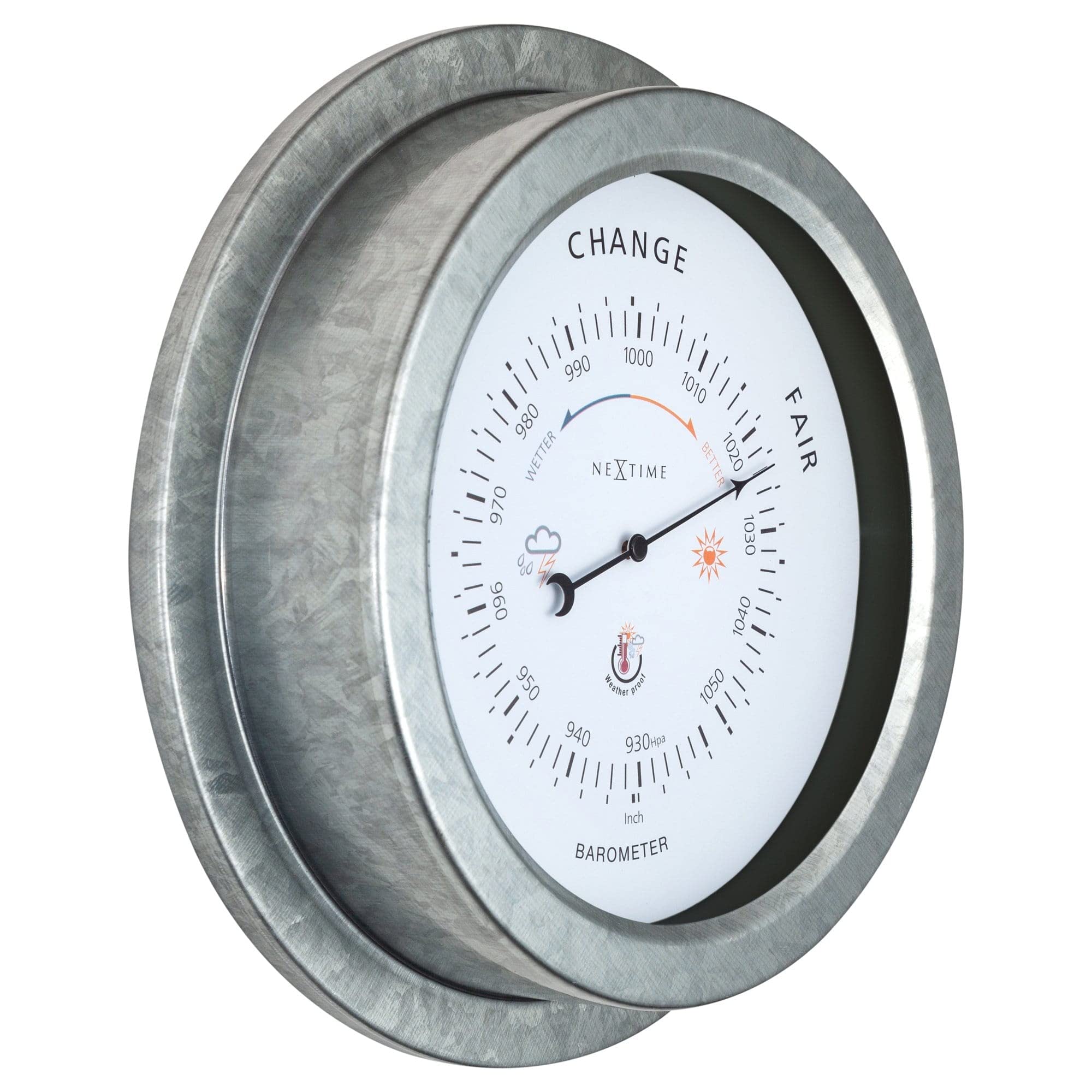 NeXtime 4303GA Orchid Garden Barometro, d'Argento, 22 cm