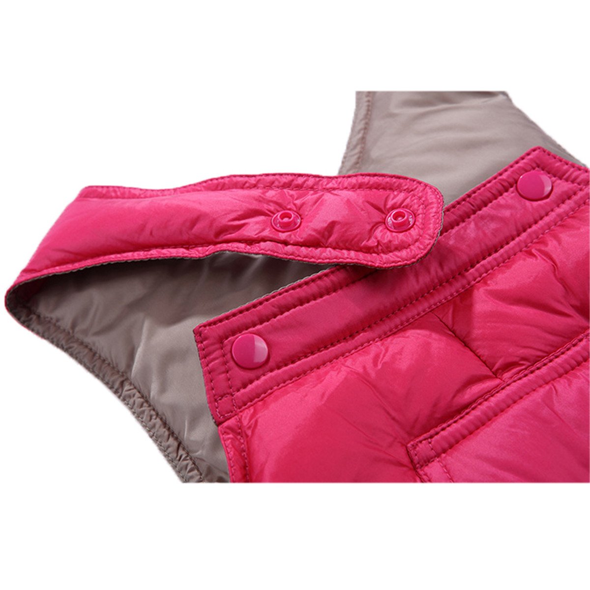 JELEUON Baby Girls Boys One Piece Shoulder Strap Winter Warm Sleeveless Puffer Jumpsuit Snowsuit Romper 6-12 Months Rose