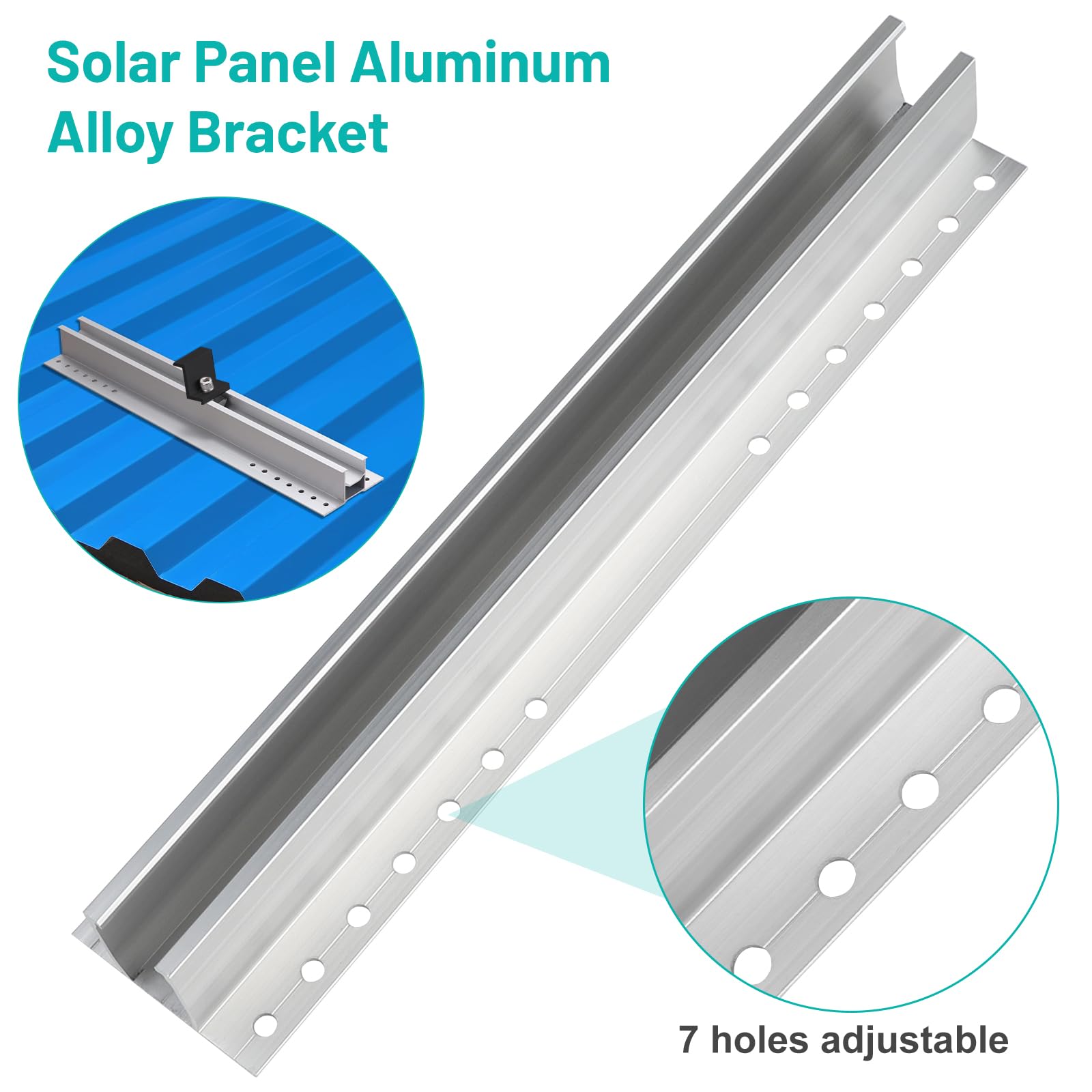 EXLECO 6 x 30 cm Solar Halterung Flachdach Montageset Balkonkraftwerk Halterung Solarmodul Flachdachhalterung Photovoltaik Montageschiene Solarpanel Befestigung mit Endklemmen Mittelklemmen 35mm 30mm