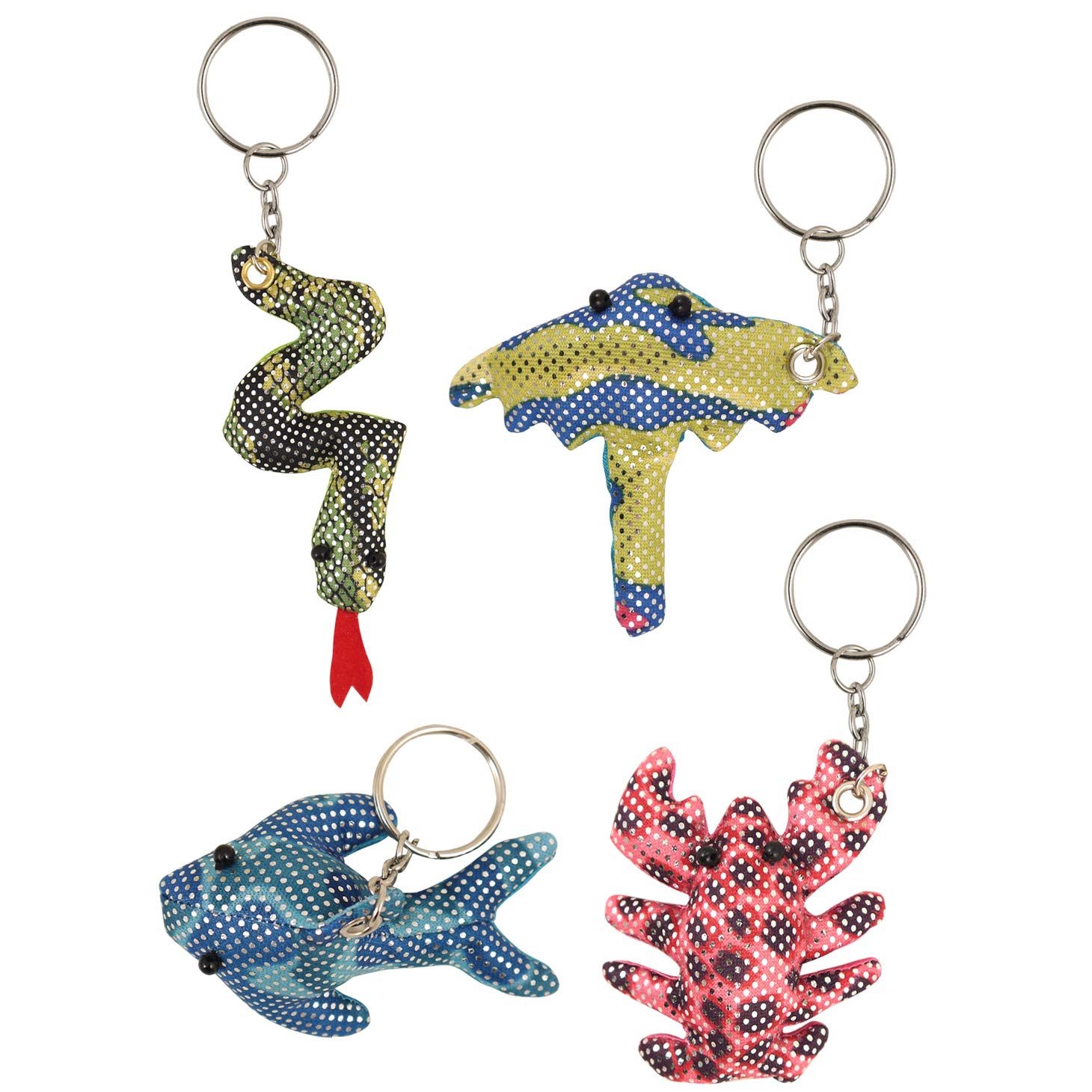 HENBRANDT Sand Animals Novelty Animal Keyrings Random Assortment Designs (Pack of 4)