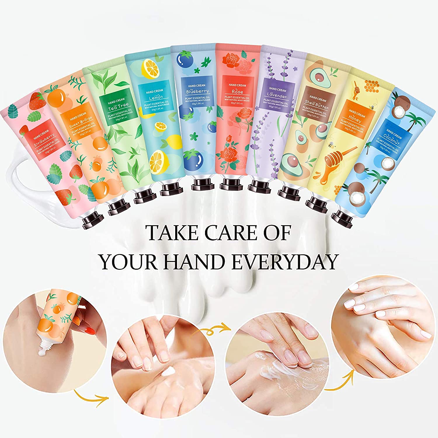 Buy 10 Pack Hand Cream for Dry Cracked Hands,Natural Plant Fragrance