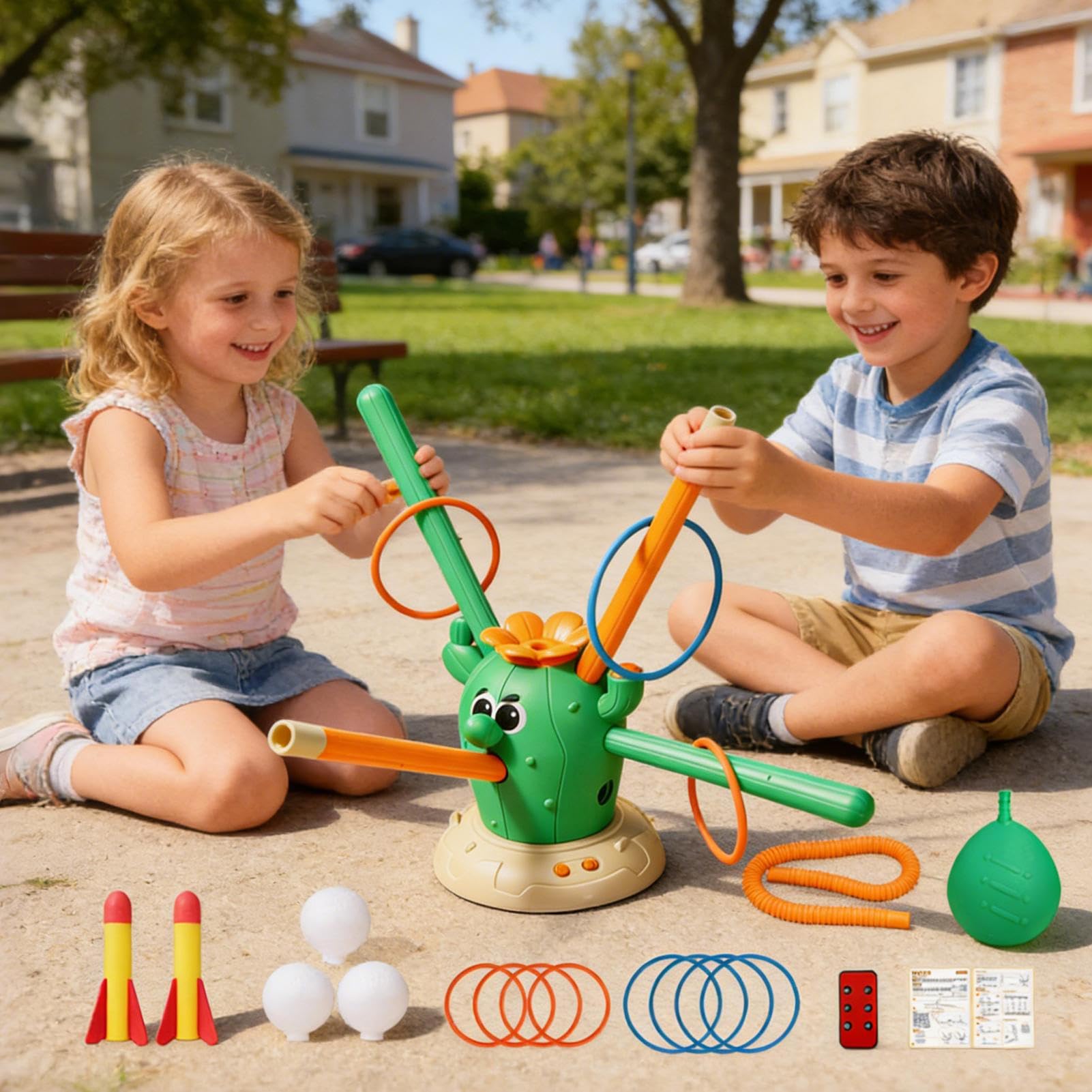 Saltos Musicales con Lanzamiento Juegos Deportivos de con Control Remoto | Juguetes Interactivos Musicales de Salto para Exteriores para Niños Niñas Exterior Jardín Patio Escuela Aula Cumpleaños R