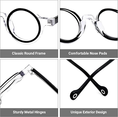 Miniatura 10 de Zeelool Marco de anteojos redondos vintage con lente transparente sin receta para mujeres y hombres Glanton ZJGA260547
