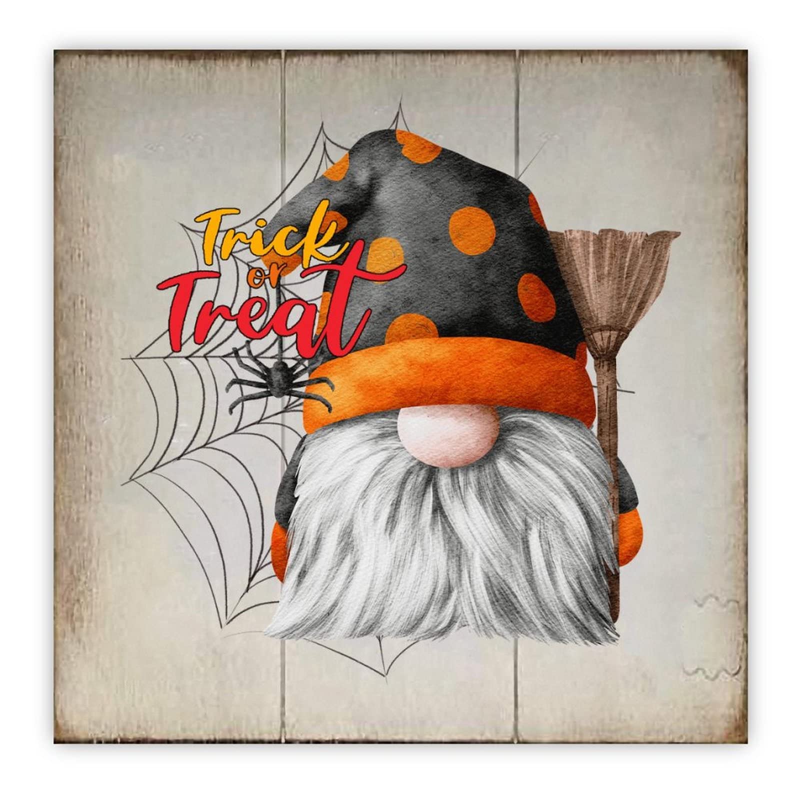 Toile d'araignée en bois suspendue 30,5cm : déco Halloween rétro maison